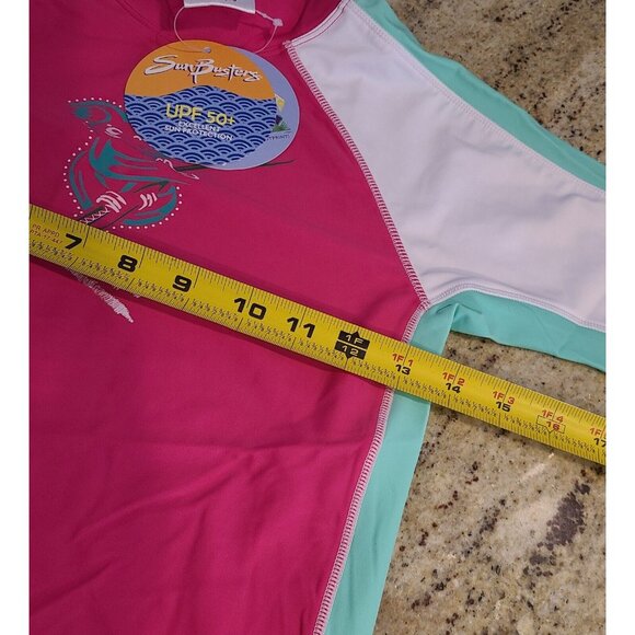 NEW SunBusters Girl's 8-10 Rash Guard Swimwear Shirt Short Sleeve UPF50 Koala - Picture 9 of 11